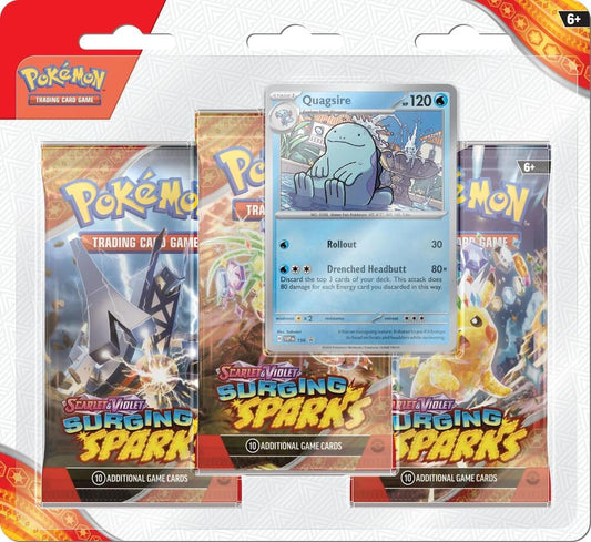 Pokemon Surging Sparks 3 Pack Blister-Quagsire