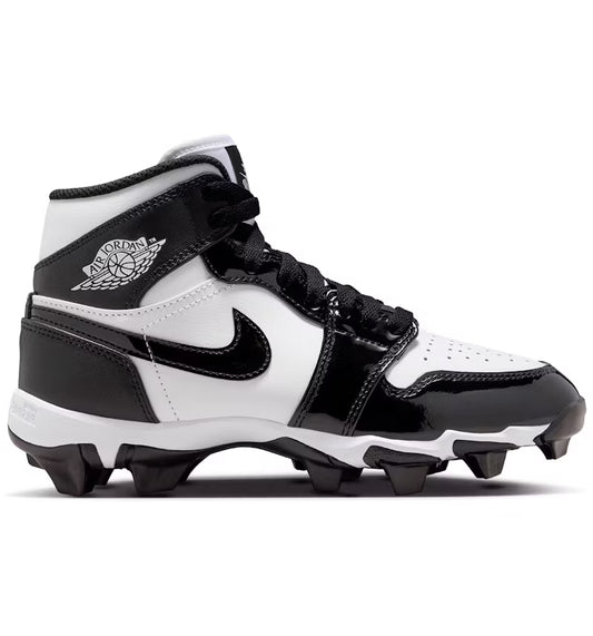 Air Jordan 1 Mid Patent Panda Youth Baseball Cleats