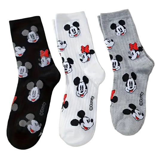 Disney Mickey & Minnie Women's Crew Socks (3 Pack)