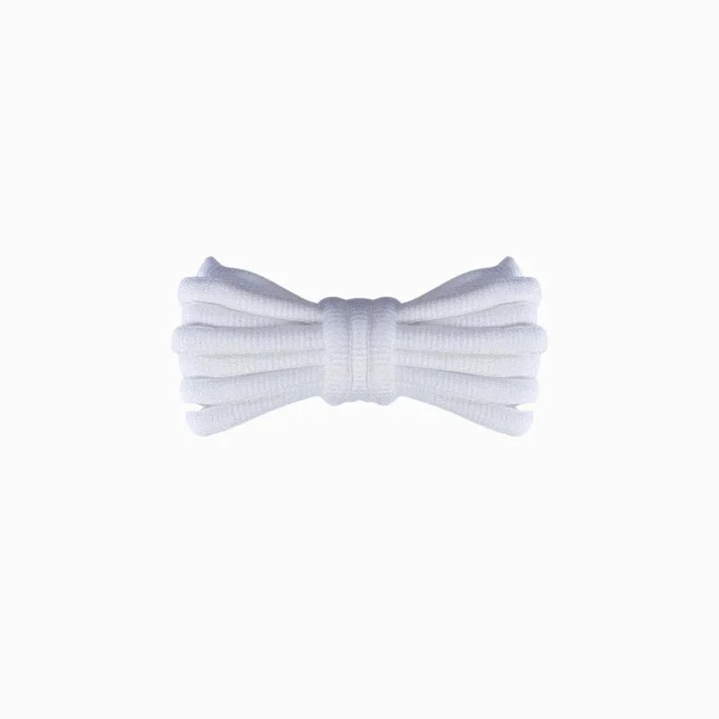 White Half Round Shoelaces-47" 1 Pair