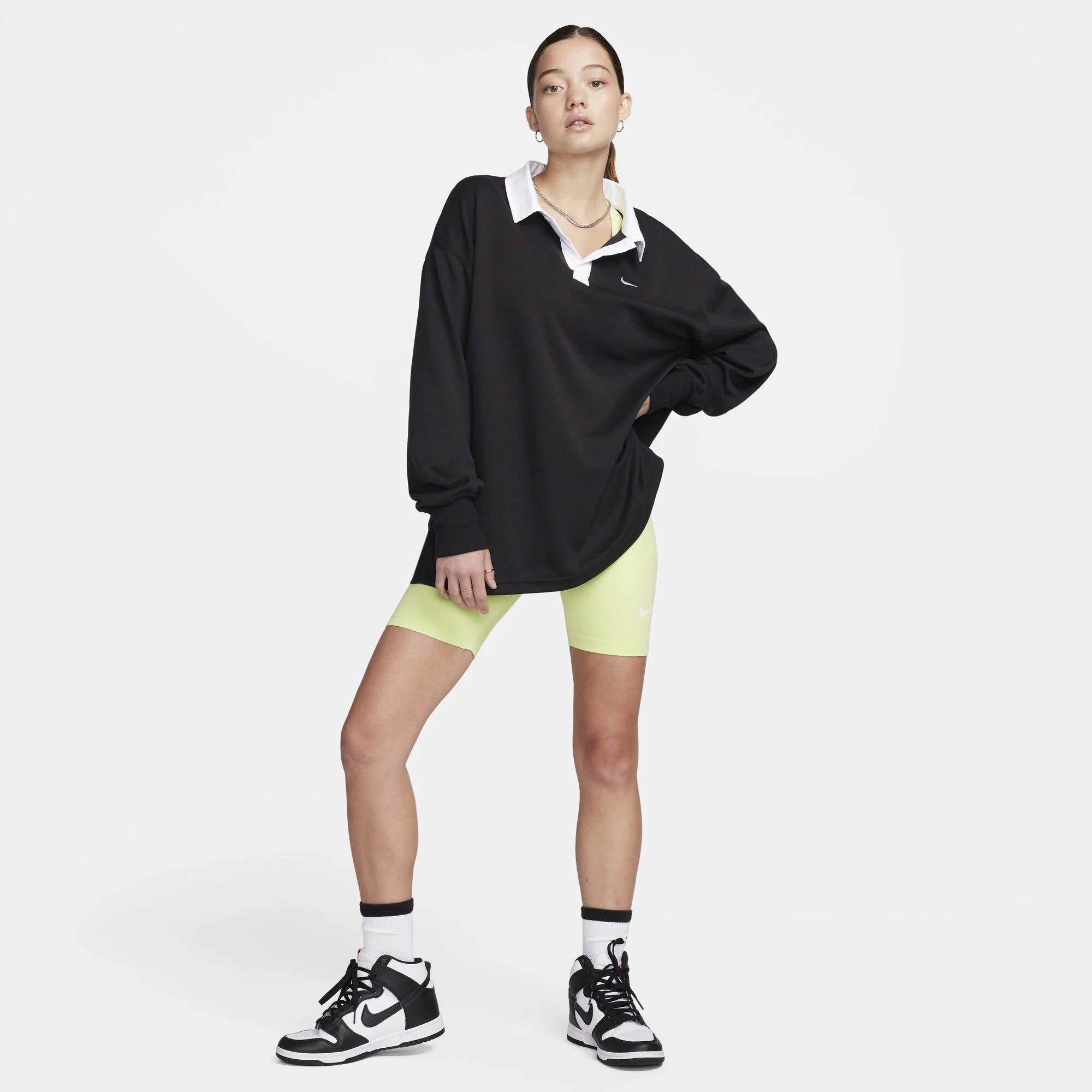 Nike Essential Women's Oversized Long Sleeve Polo- SM