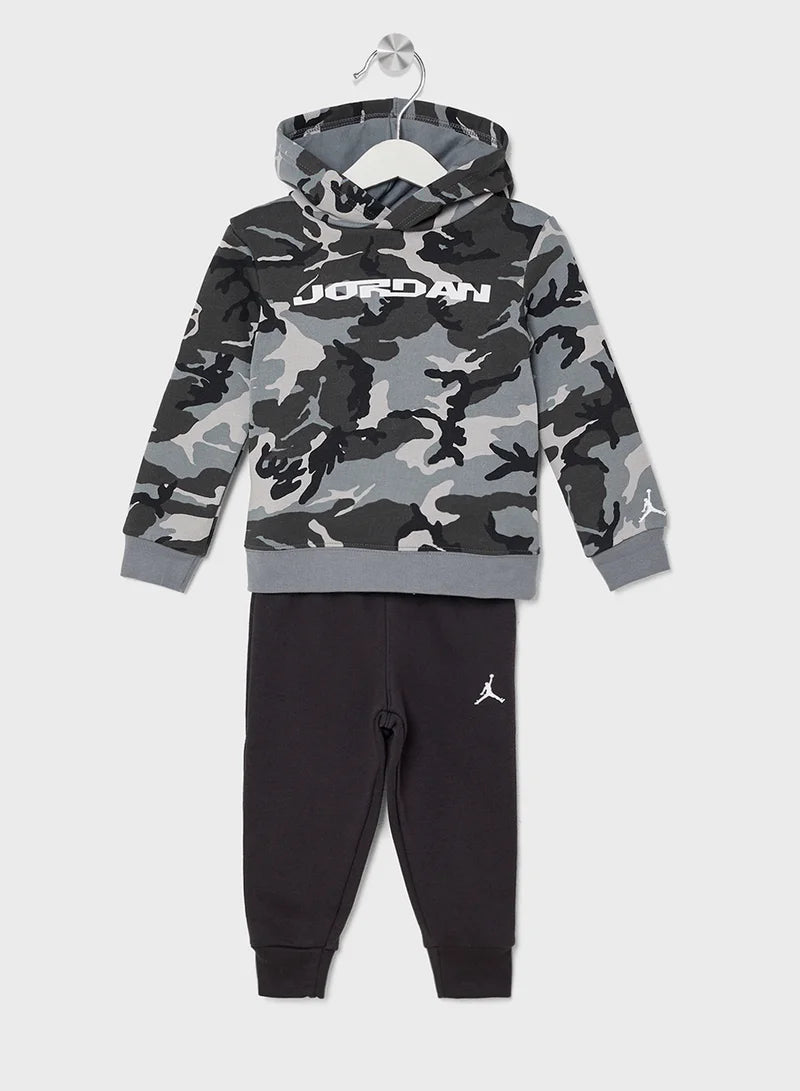 Preschool Nike Camo Hoodie Jogger Set-Black Grey