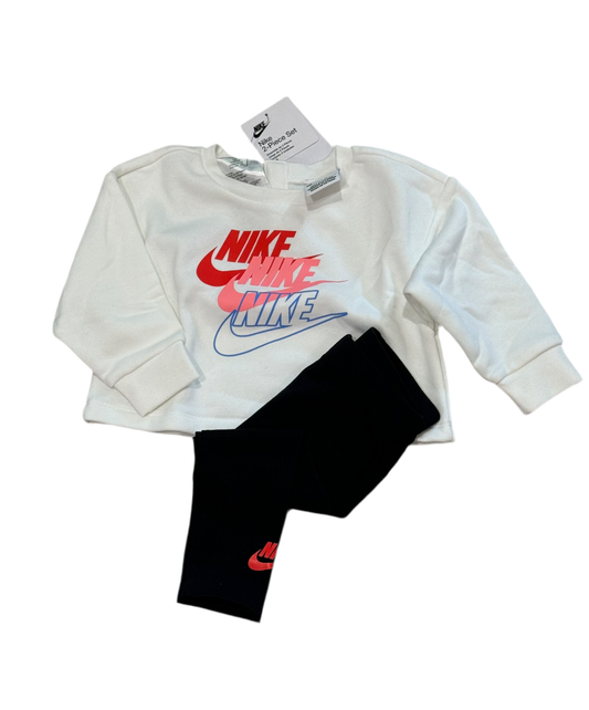 Nike White Pink Blue L/S Legging Set