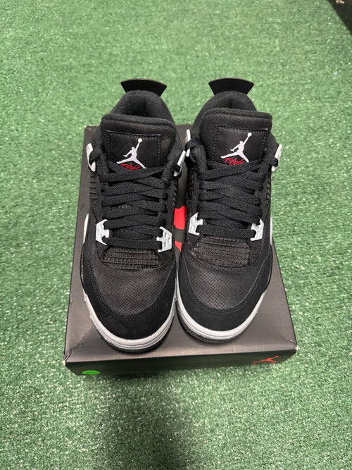 6y- Air Jordan 4 Retro Black Canvas