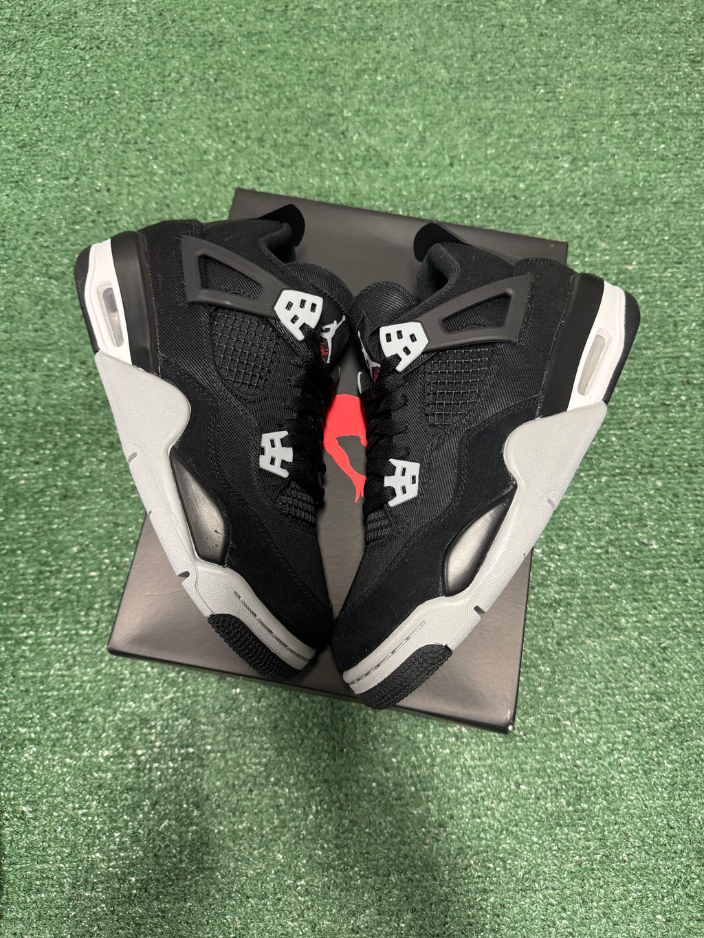 7y- Air Jordan 4 Retro Black Canvas