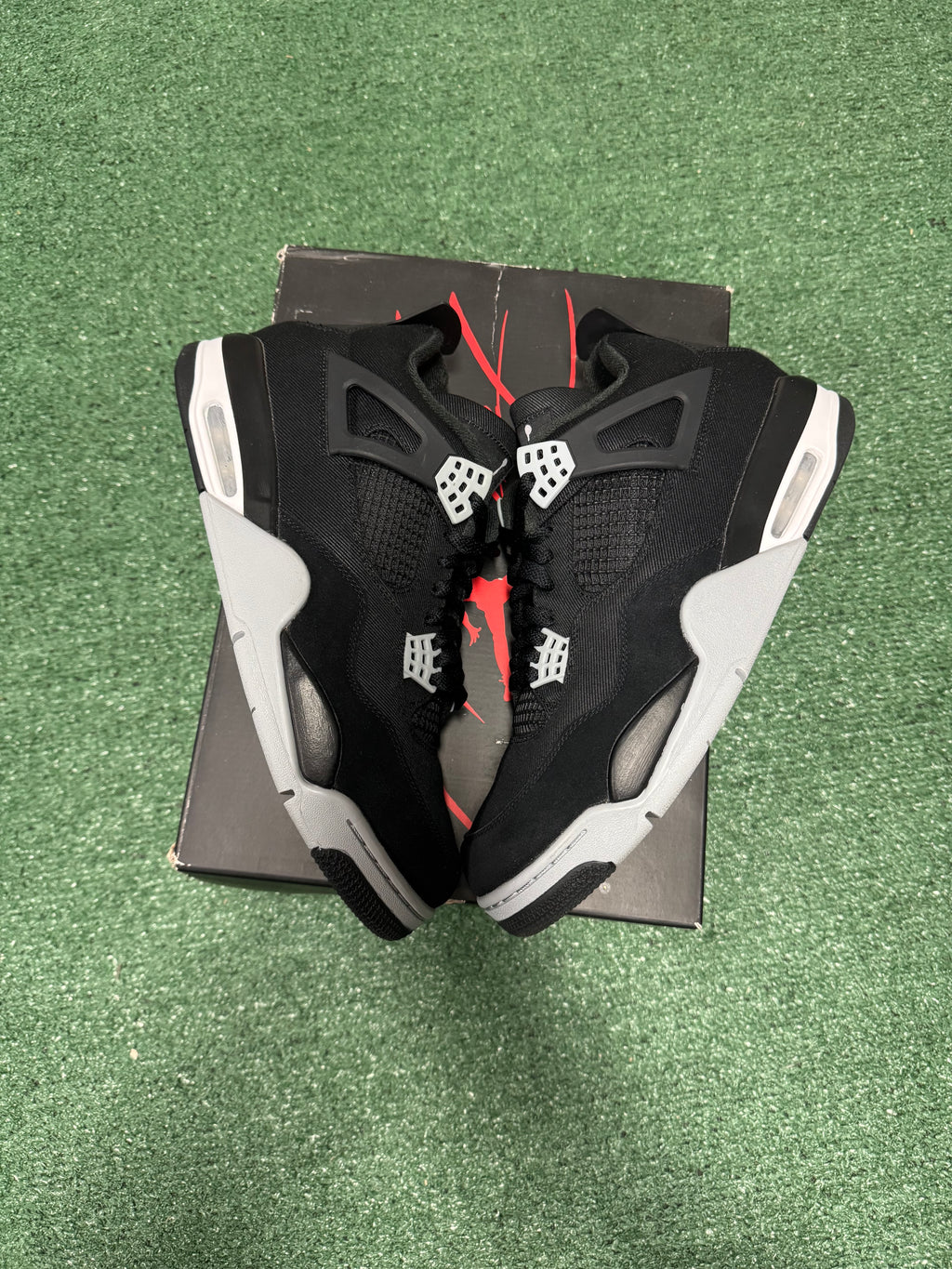 12m- Air Jordan 4 Black Canvas