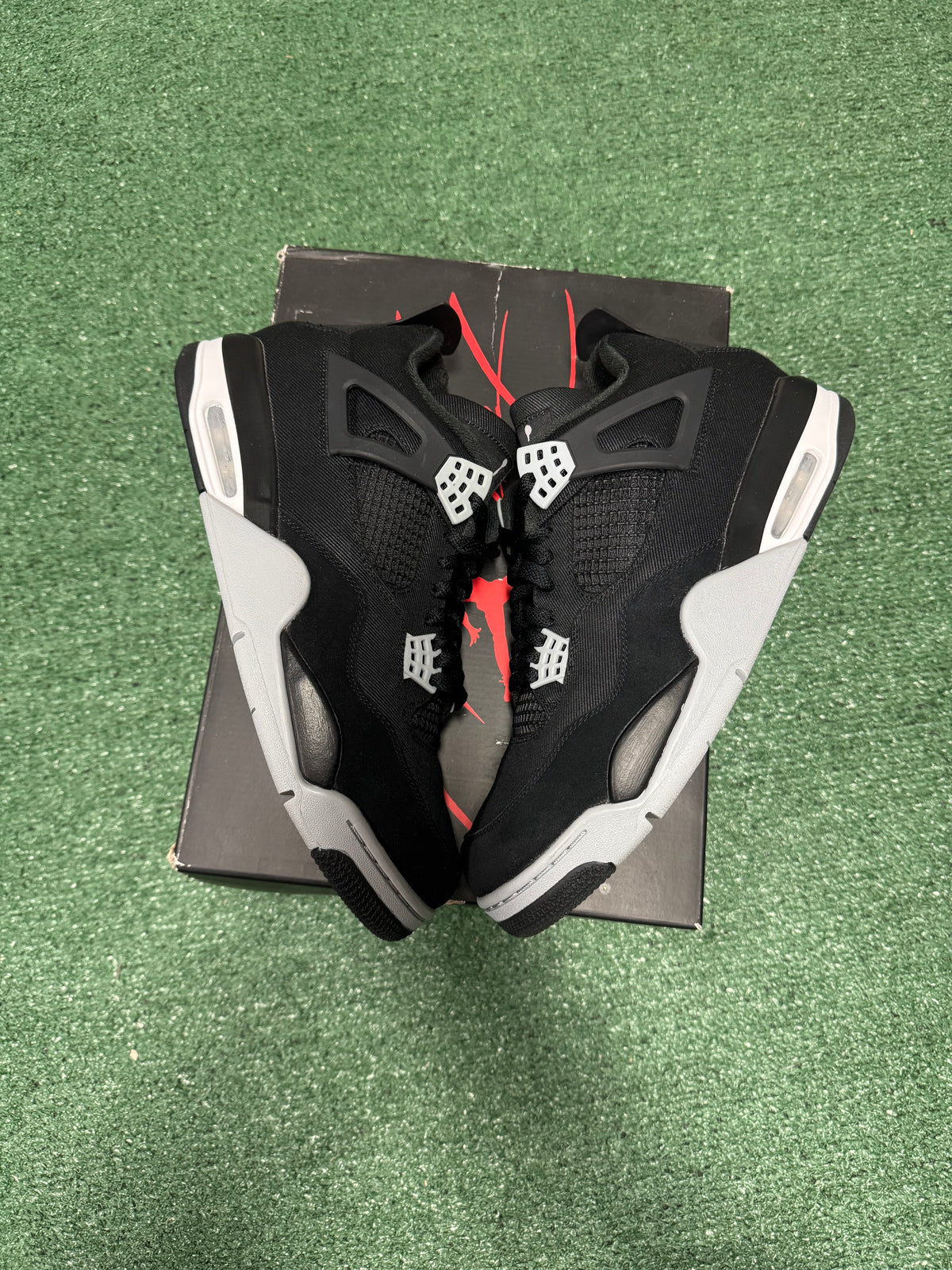 12m- Air Jordan 4 Black Canvas