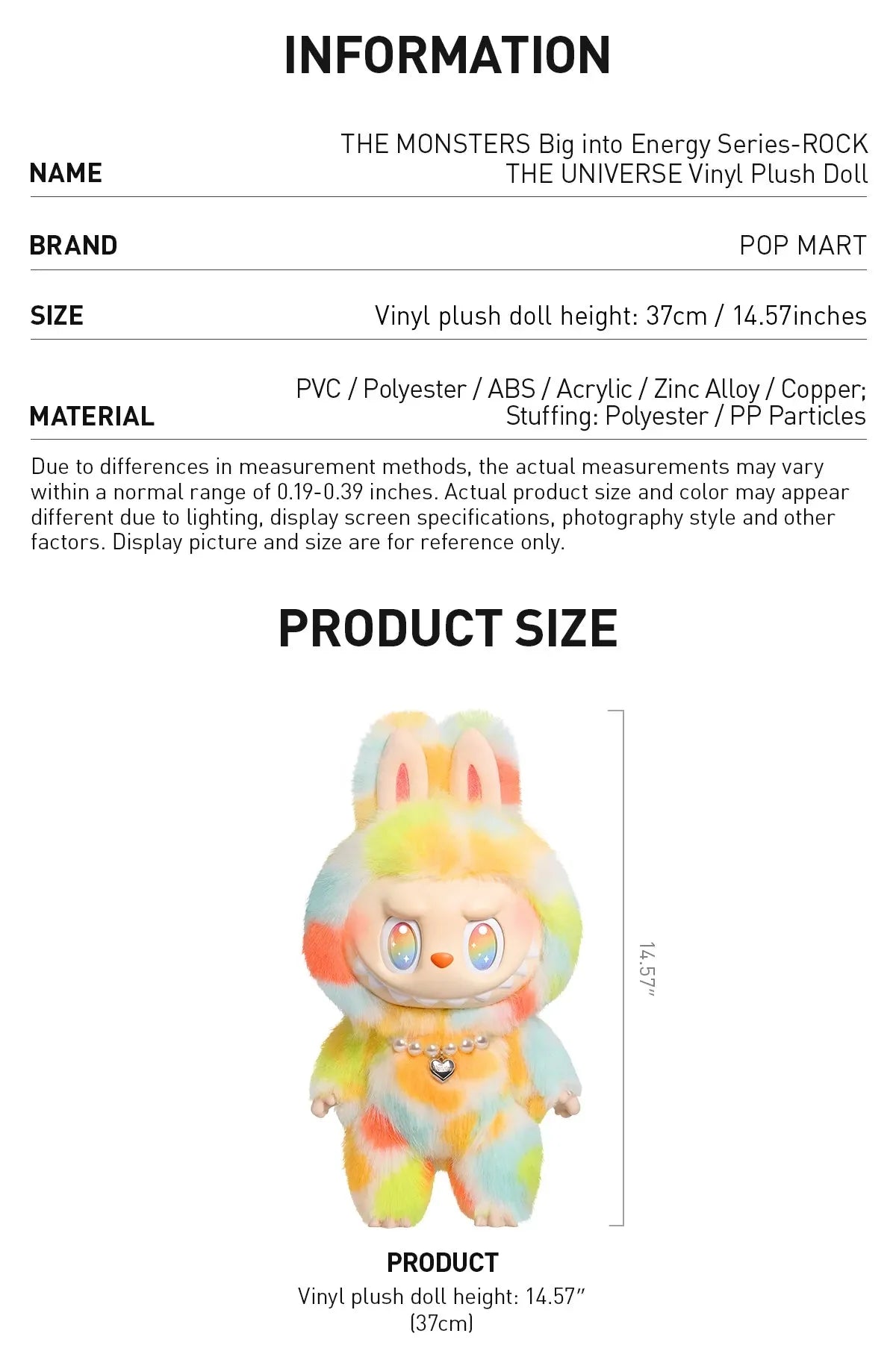 Pop Mart Labubu Big Into Energy 'Rock the Universe' Plush Doll