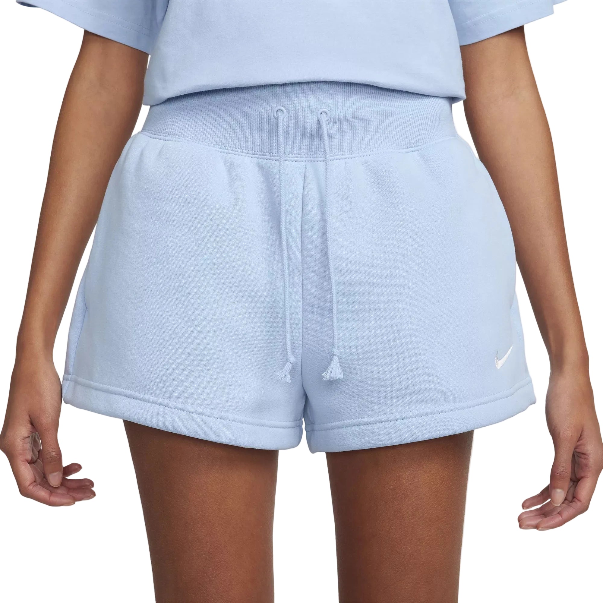 Nike Women's Phoenix High-Waisted Glacier Blue Shorts