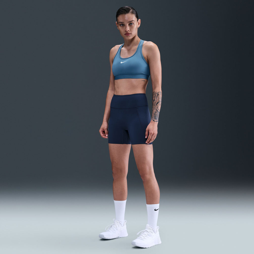 Nike Women's High-Waisted Biker Shorts with No Front Seam- Midnight Navy