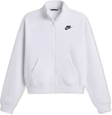 Nike Women's Club Fleece Zip Track Jacket- Light Heather Grey