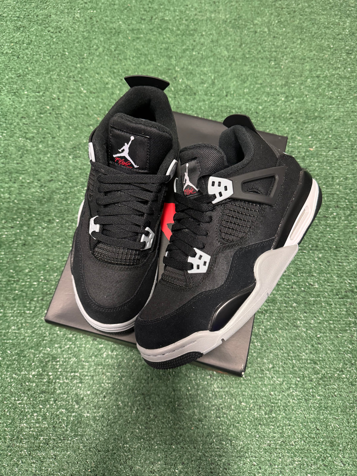 7y- Air Jordan 4 Retro Black Canvas