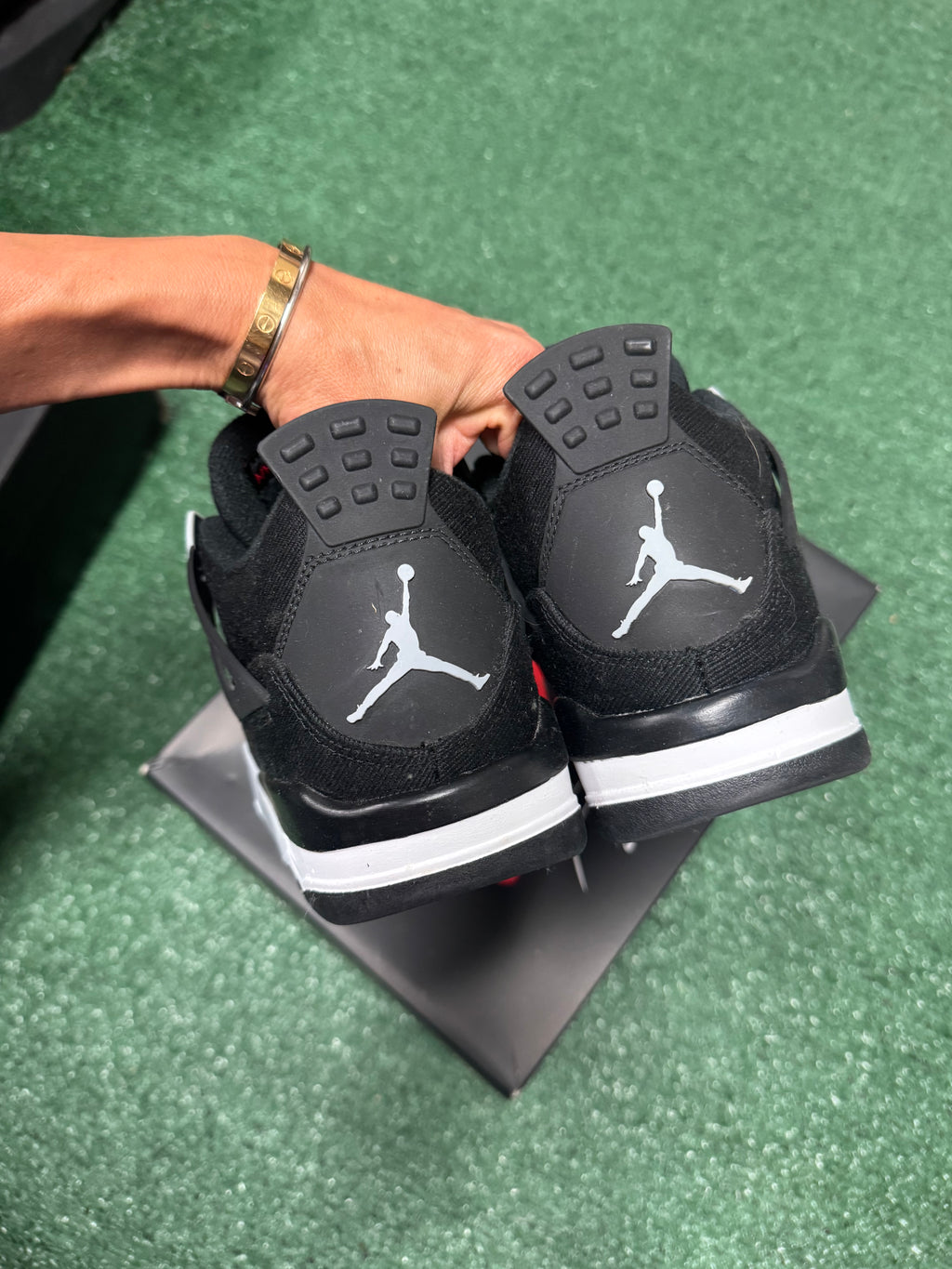 6y- Air Jordan 4 Retro Black Canvas