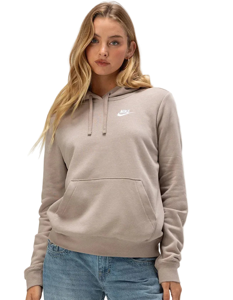 Nike Women's Club Fleece Hoodie- Taupe