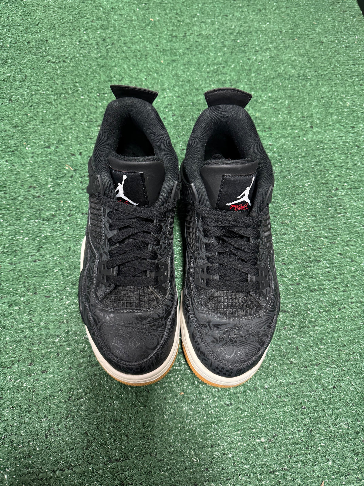 6.5y- Air Jordan 4 Retro Black Laser