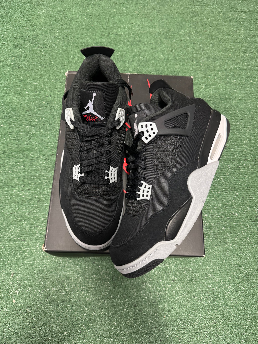 12m- Air Jordan 4 Black Canvas