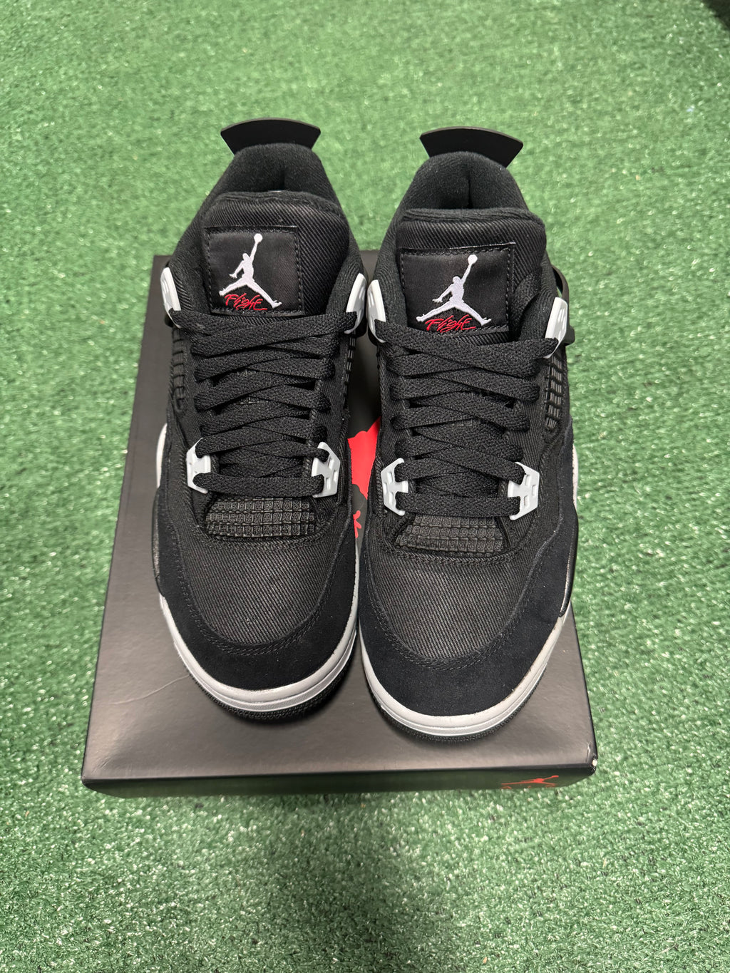 7y- Air Jordan 4 Retro Black Canvas