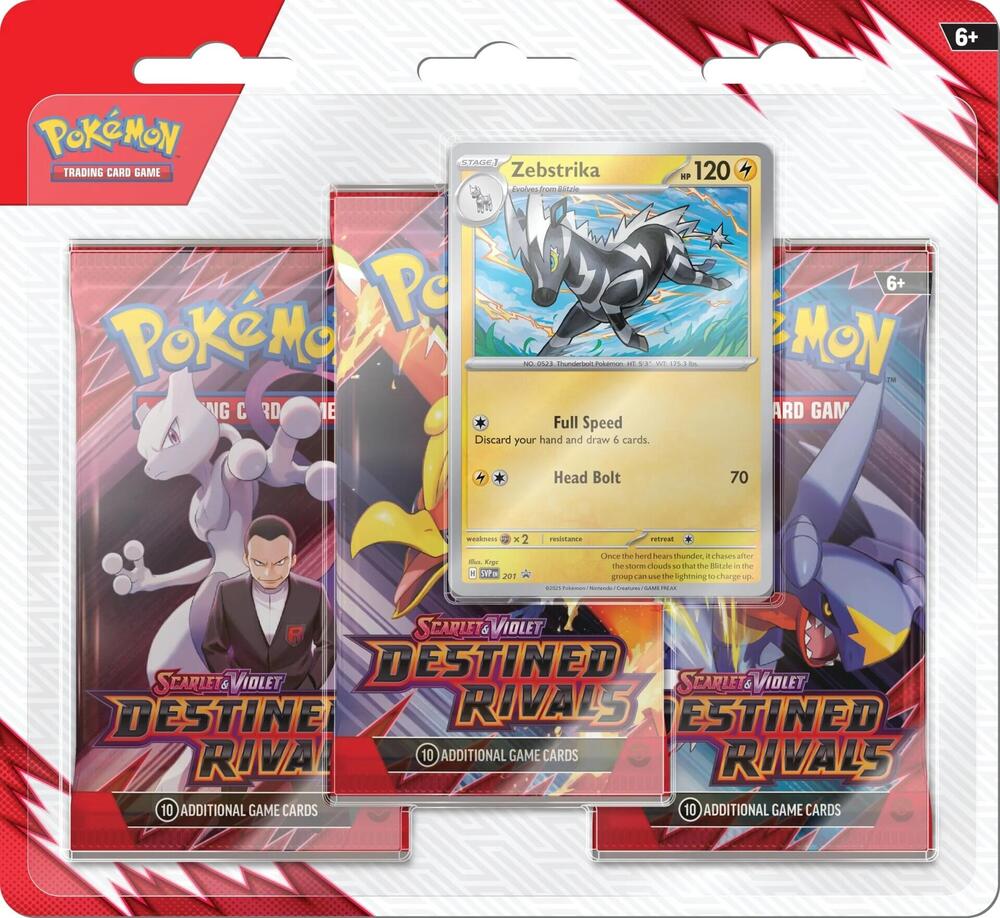 Pokemon Destined Rivals 3 Pack Blister-Zebstrika