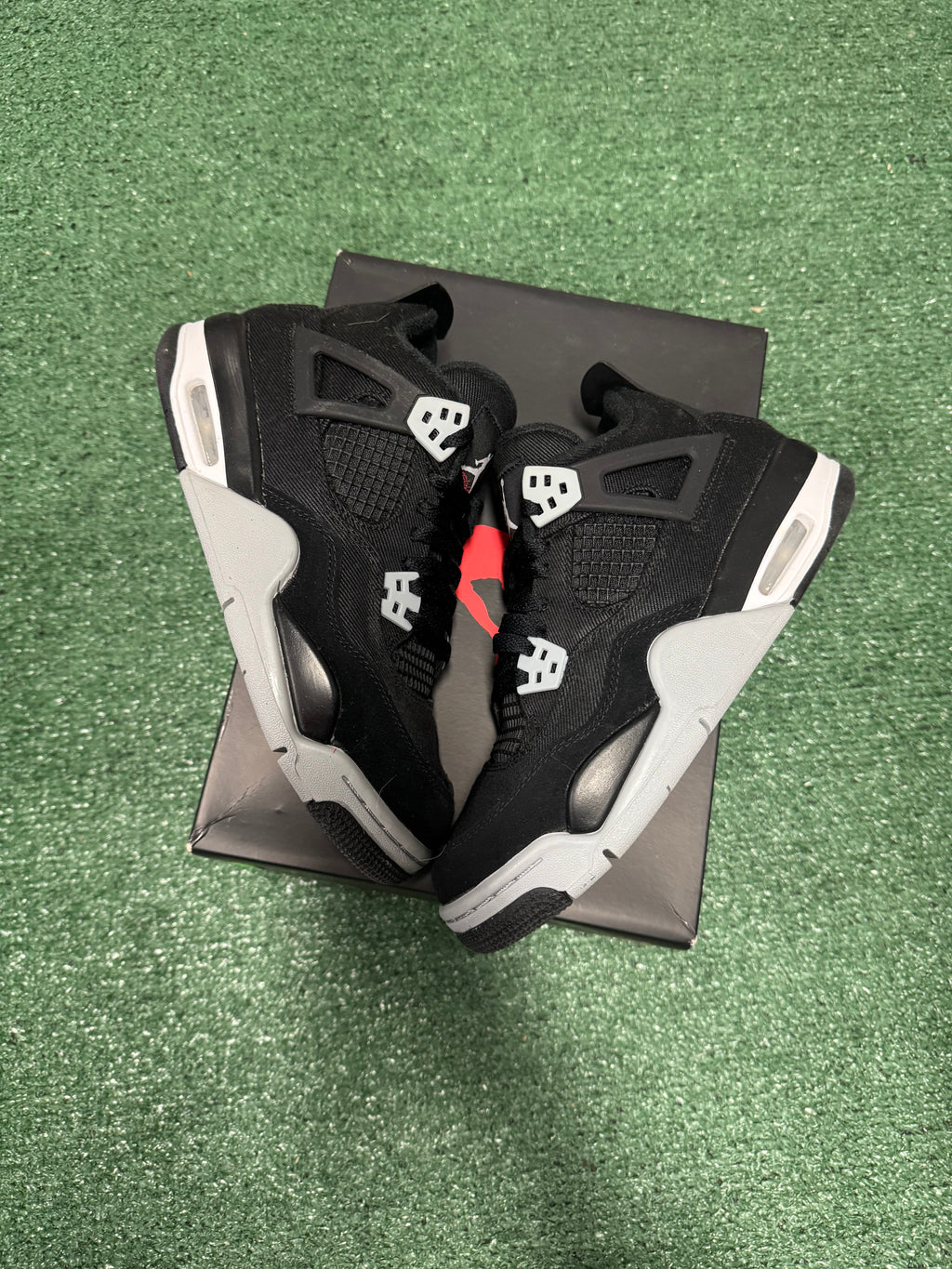 6y- Air Jordan 4 Retro Black Canvas
