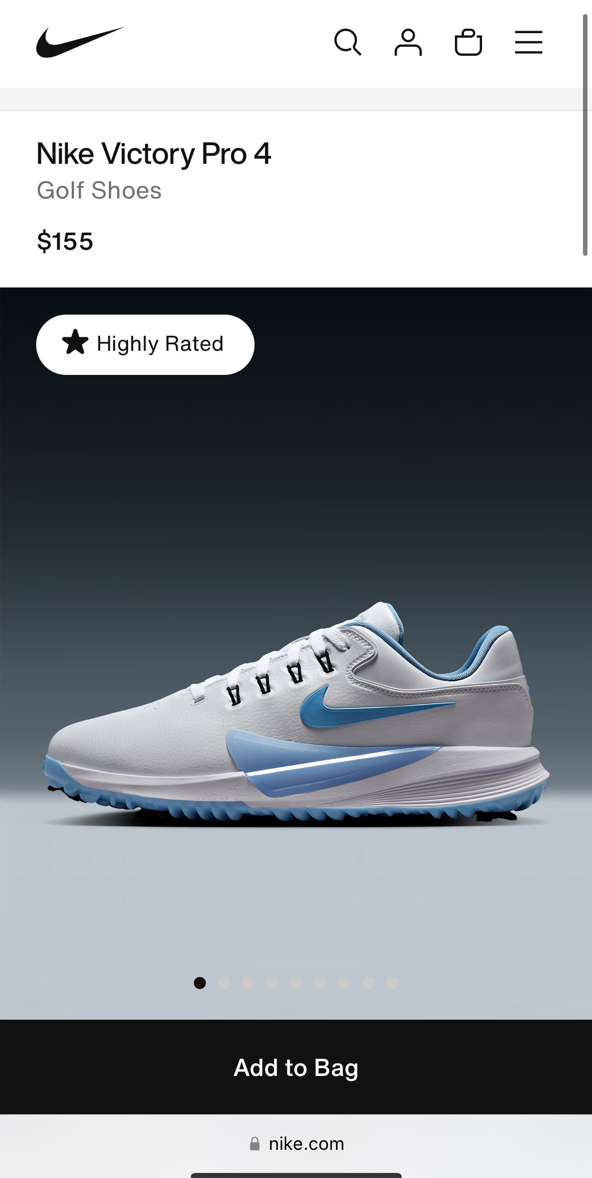 Nike Victory Pro 4 Golf Cleats 'White Psychic Blue'