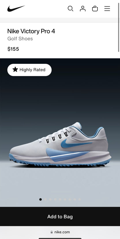 Nike Victory Pro 4 Golf Cleats 'White Psychic Blue'
