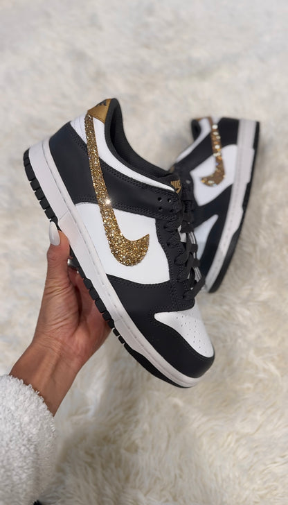 Nike Dunk Low Gold Swarovski Crystal Panda