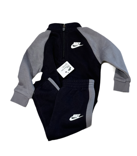 Nike Half Zip Black Grey Jogger Set