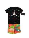 Jordan Multi Color Tee + Tie Dye Shorts Set- 4T