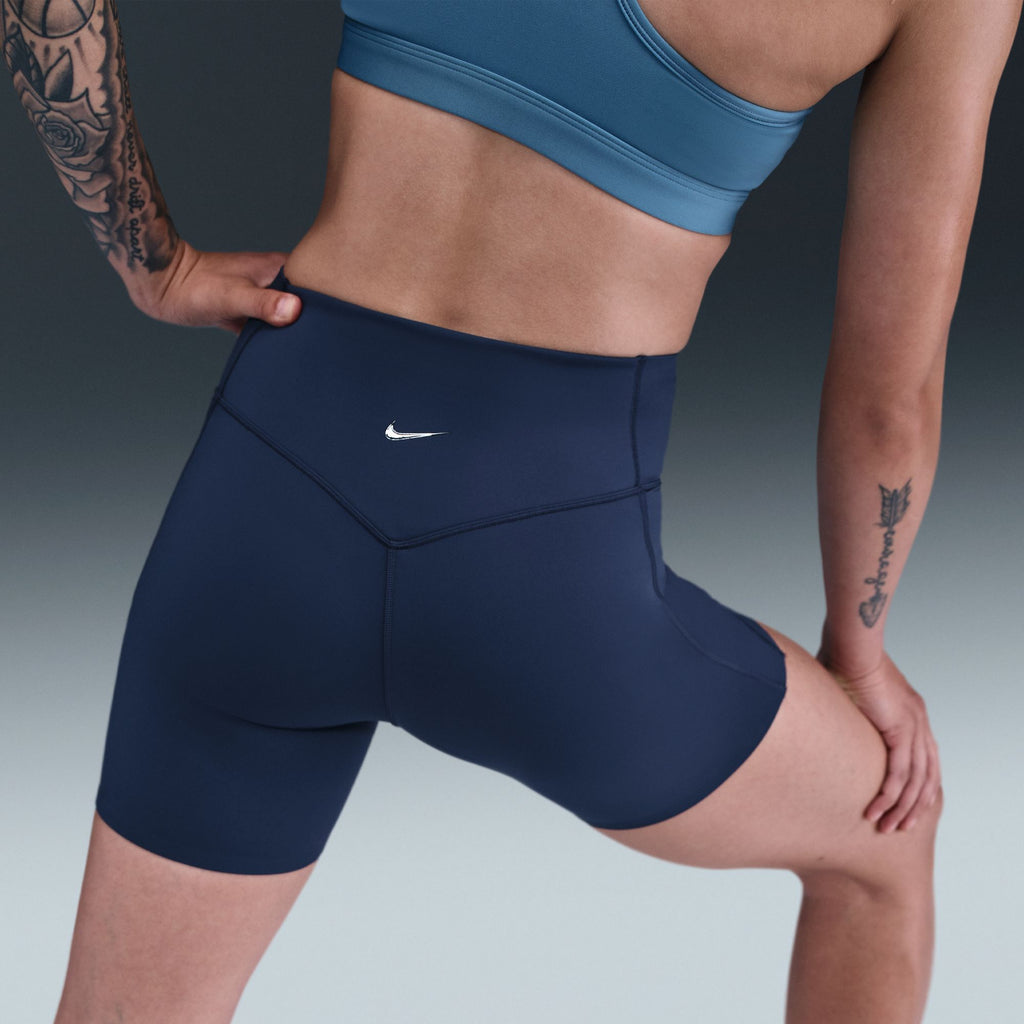 Nike Women's High-Waisted Biker Shorts with No Front Seam- Midnight Navy