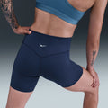 Nike Women's High-Waisted Biker Shorts with No Front Seam- Midnight Navy