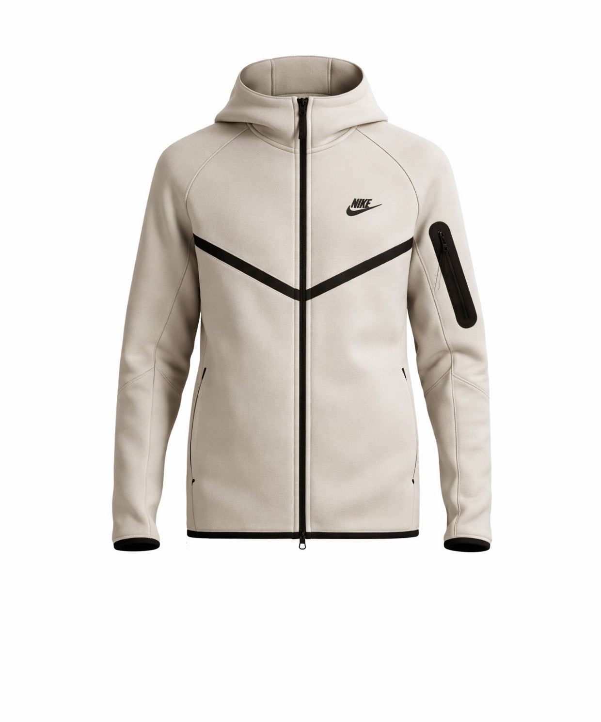 XL- Men's Nike Tech Fleece Jacket- Cream Black
