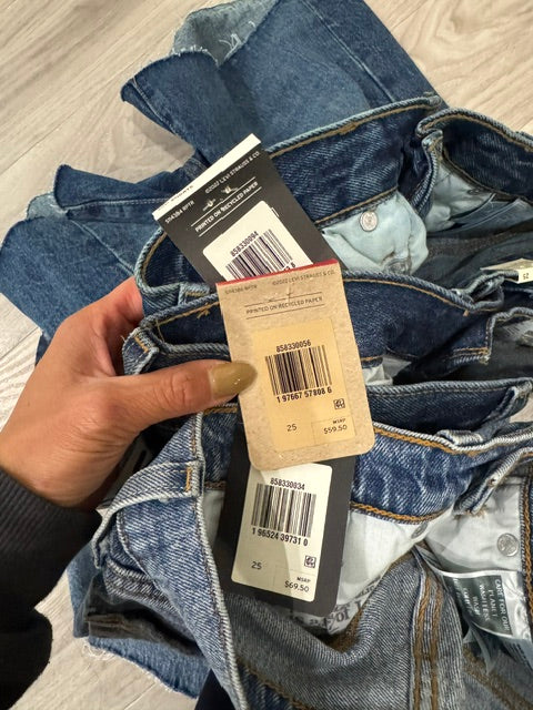 Levi's 501 Mid Thigh Dark Wash Regular Hem Shorts