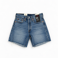 Levi's 501 Mid Thigh Light Wash Raw Edge Shorts