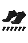 Nike Everyday Plus Cushioned 6 pk No Show Socks -Black SMALL