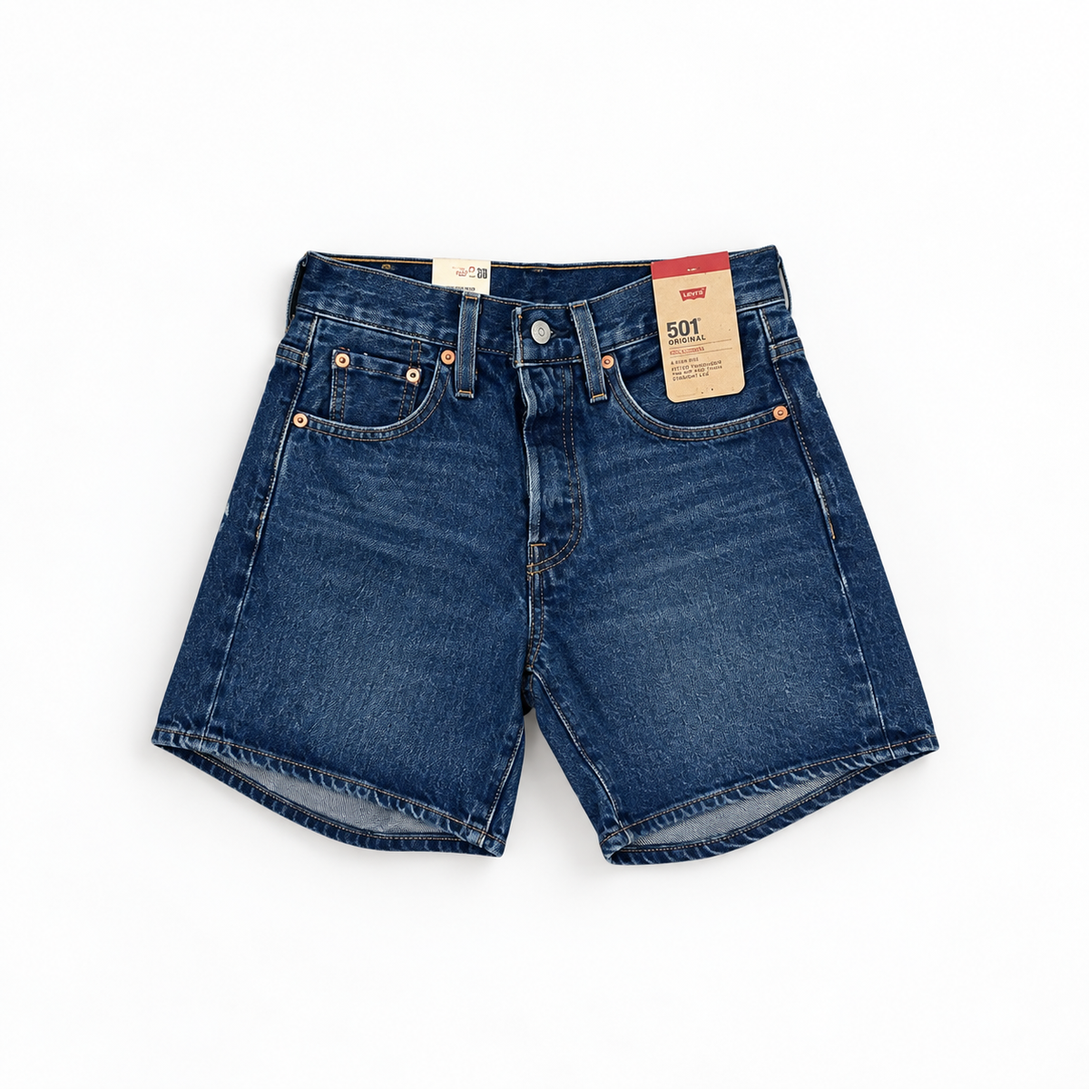 Levi's 501 Mid Thigh Dark Wash Regular Hem Shorts