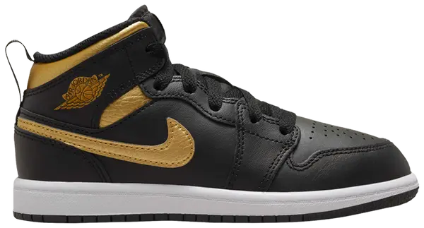 Air Jordan 1 Mid Black Metallic Gold