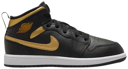 Air Jordan 1 Mid Black Metallic Gold