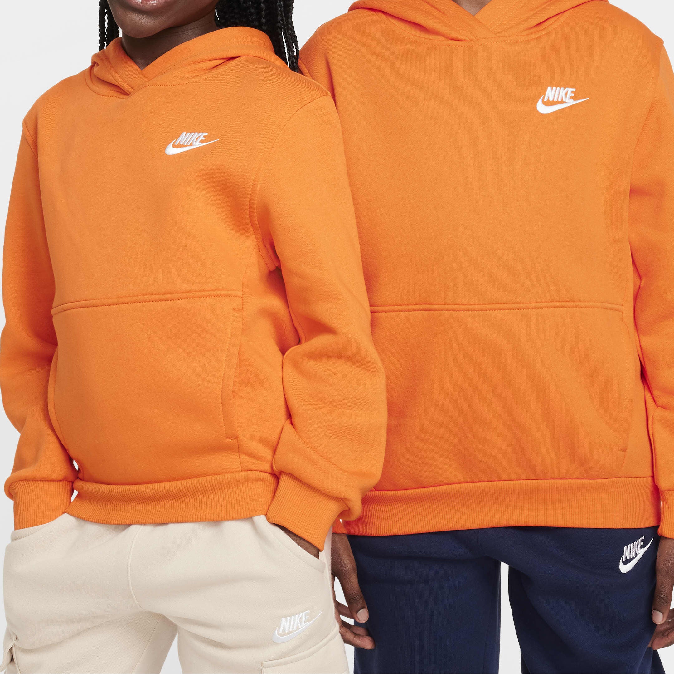 Nike Club Fleece Youth Hoodie Orange *