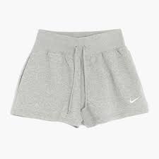 Nike Women's High Waisted Loose Fit Shorts-Heather Grey