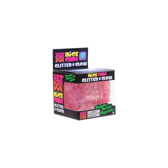 Needoh Glitter & Glow Pink Nice Cube