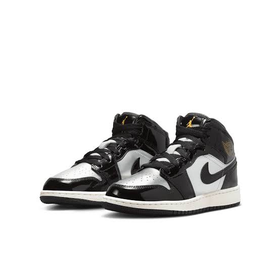 Air Jordan 1 Mid SE Black Metallic Silver