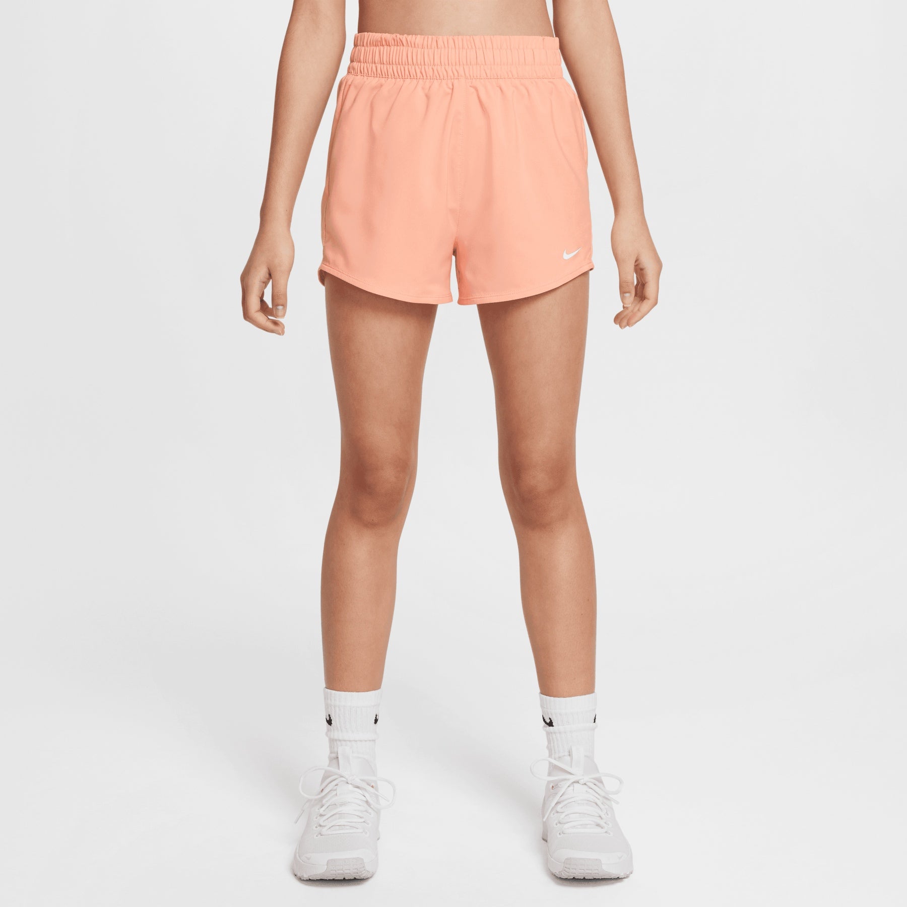 Nike GIRLS DRI-Fit Peach Woven Shorts- L