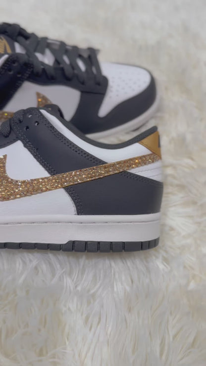 Nike Dunk Low Gold Swarovski Crystal Panda