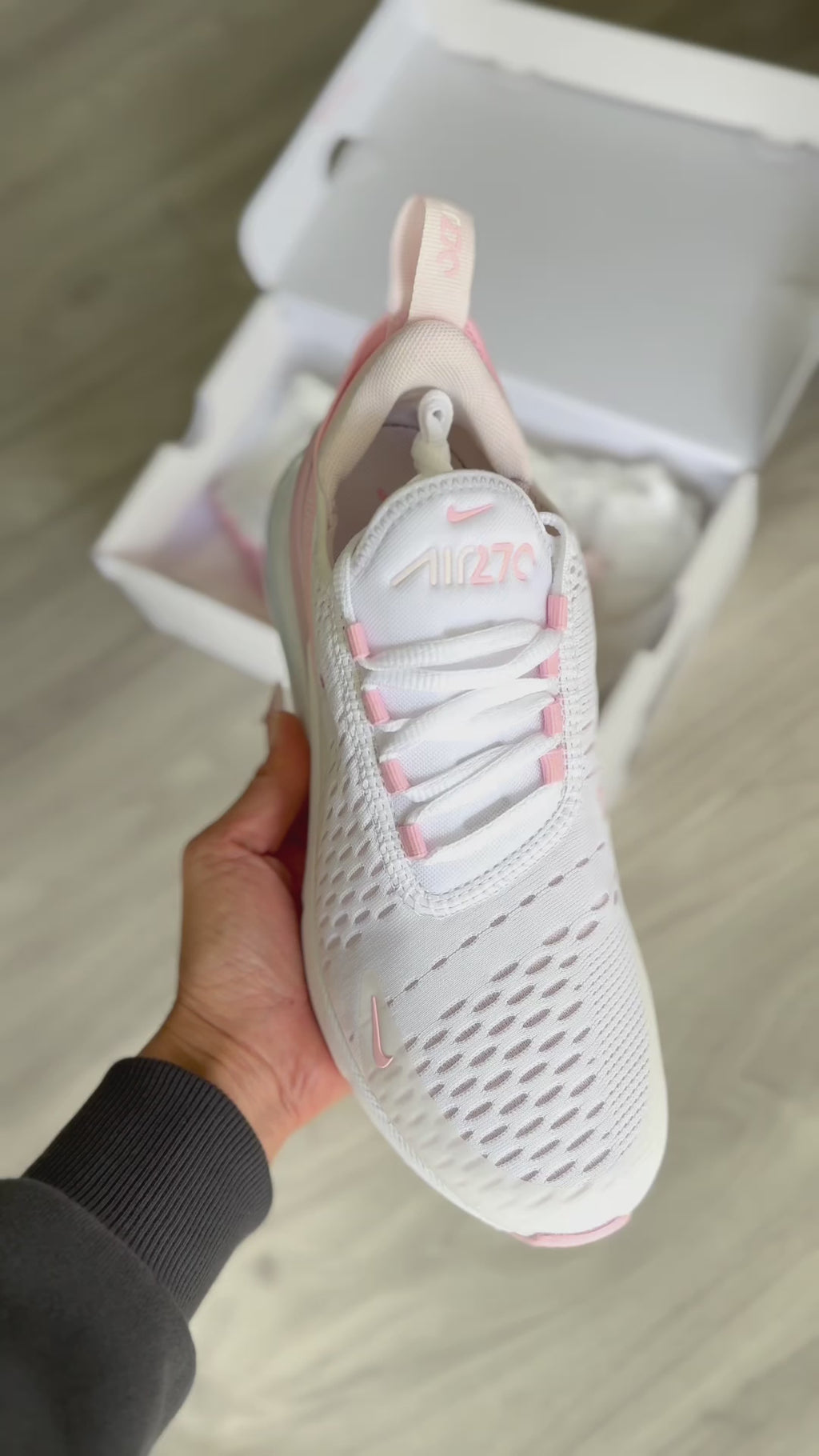 Nike Air Max 270 White Soft Pink + Swarovski Option