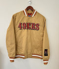 Ultra Game NFL San Francisco 49ers Men's Varsity Satin Gold Bomber Jacket