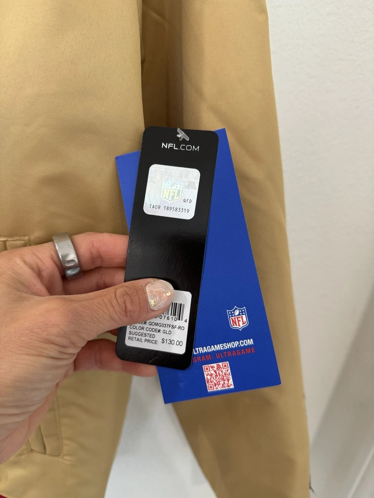 Ultra Game NFL San Francisco 49ers Men's Varsity Satin Gold Bomber Jacket