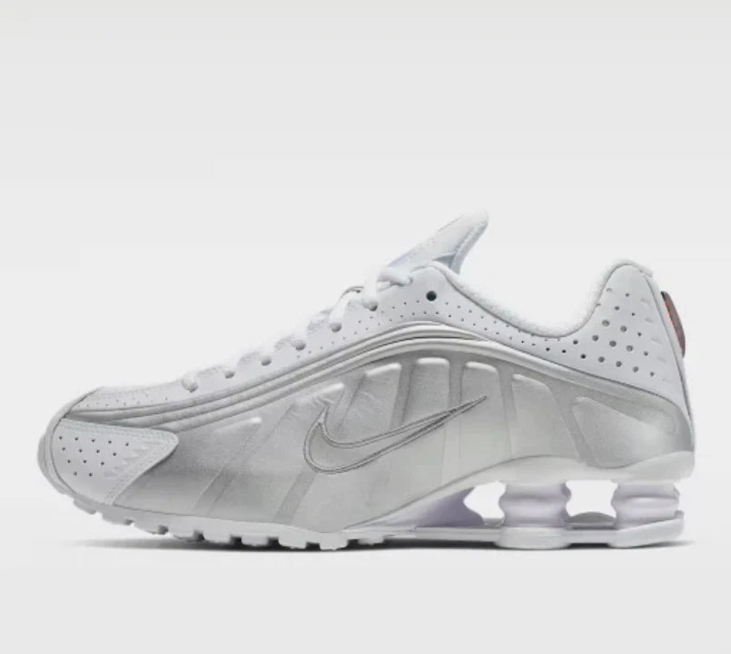 Nike Shox R4 White Metallic Silver
