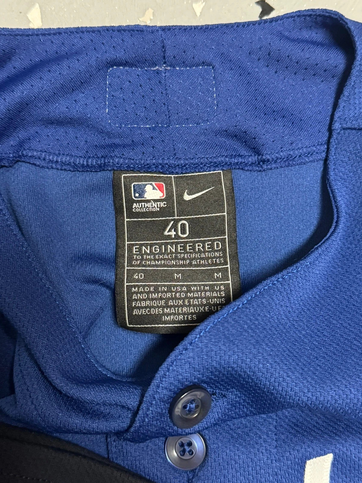 Size 40-Nike Authentic Los Angeles Dodgers Elite Flex Base City Connect Jersey