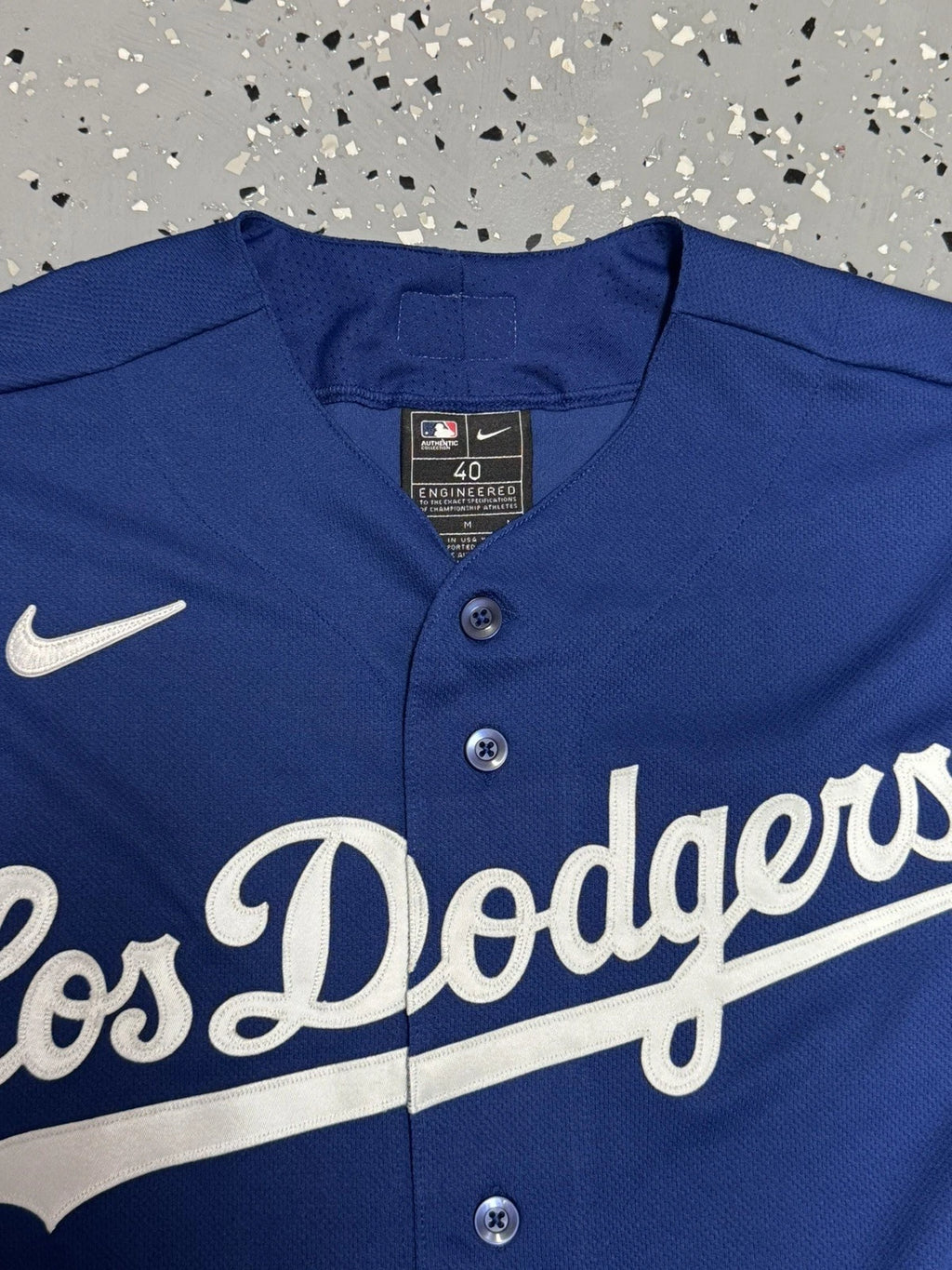 Size 40-Nike Authentic Los Angeles Dodgers Elite Flex Base City Connect Jersey