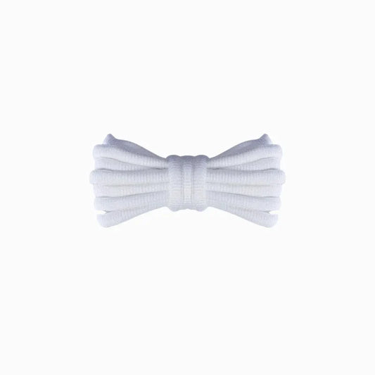 White Half Round Shoelaces-47" 1 Pair